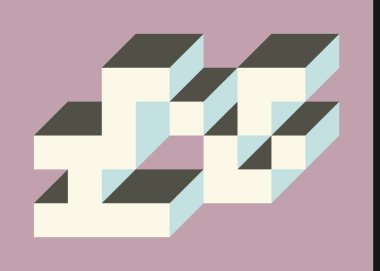 Edward Zajecs 2. Cubo 'nun 1971' deki uygulaması. Esasen 8 taştan oluşan bir Truchet fayans seti ve yerleştirme sanatı illüstrasyonu için kurallar 