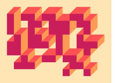 Edward Zajecs 2. Cubo 'nun 1971' deki uygulaması. Esasen 8 taştan oluşan bir Truchet fayans seti ve yerleştirme sanatı illüstrasyonu için kurallar 