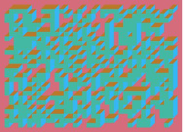 Edward Zajecs 2. Cubo 'nun 1971' deki uygulaması. Esasen 8 taştan oluşan bir Truchet fayans seti ve yerleştirme sanatı illüstrasyonu için kurallar 