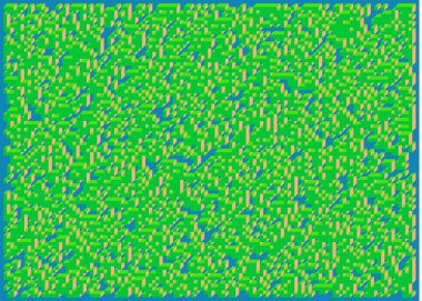 Edward Zajecs 2. Cubo 'nun 1971' deki uygulaması. Esasen 8 taştan oluşan bir Truchet fayans seti ve yerleştirme sanatı illüstrasyonu için kurallar 