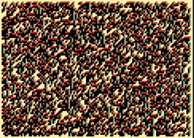 Edward Zajecs 2. Cubo 'nun 1971' deki uygulaması. Esasen 8 taştan oluşan bir Truchet fayans seti ve yerleştirme sanatı illüstrasyonu için kurallar 