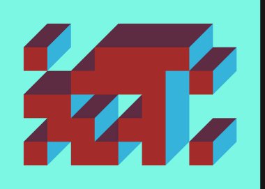 Edward Zajecs 2. Cubo 'nun 1971' deki uygulaması. Esasen 8 taştan oluşan bir Truchet fayans seti ve yerleştirme sanatı illüstrasyonu için kurallar 