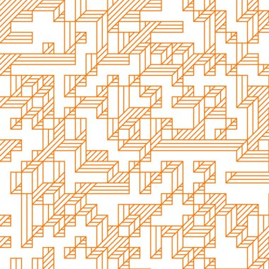 Edward Zajec 'in 1971' deki Il Cubo 'sunun uygulanması. Esasen 8 taştan oluşan bir Truchet fayans seti ve yerleştirme sanatı illüstrasyonu için kurallar