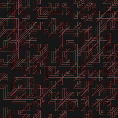 Edward Zajec 'in 1971' deki Il Cubo 'sunun uygulanması. Esasen 8 taştan oluşan bir Truchet fayans seti ve yerleştirme sanatı illüstrasyonu için kurallar