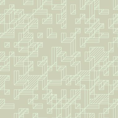 Edward Zajec 'in 1971' deki Il Cubo 'sunun uygulanması. Esasen 8 taştan oluşan bir Truchet fayans seti ve yerleştirme sanatı illüstrasyonu için kurallar