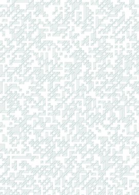 Edward Zajec 'in 1971' deki Il Cubo 'sunun uygulanması. Esasen 8 taştan oluşan bir Truchet fayans seti ve yerleştirme sanatı illüstrasyonu için kurallar