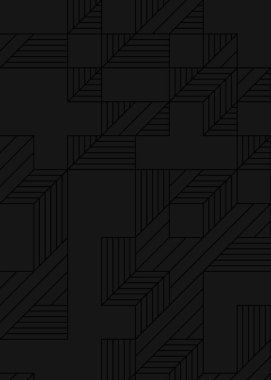 Edward Zajec 'in 1971' deki Il Cubo 'sunun uygulanması. Esasen 8 taştan oluşan bir Truchet fayans seti ve yerleştirme sanatı illüstrasyonu için kurallar