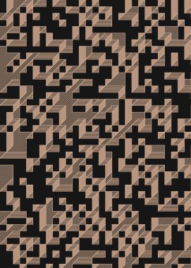 Edward Zajec 'in 1971' deki Il Cubo 'sunun uygulanması. Esasen 8 taştan oluşan bir Truchet fayans seti ve yerleştirme sanatı illüstrasyonu için kurallar