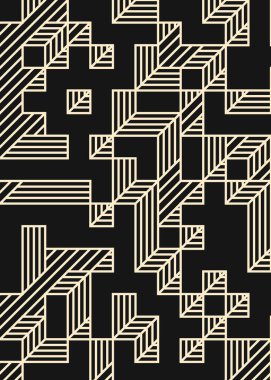 Edward Zajec 'in 1971' deki Il Cubo 'sunun uygulanması. Esasen 8 taştan oluşan bir Truchet fayans seti ve yerleştirme sanatı illüstrasyonu için kurallar