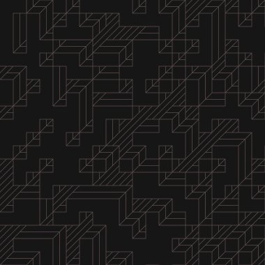 Edward Zajec 'in 1971' deki Il Cubo 'sunun uygulanması. Esasen 8 taştan oluşan bir Truchet fayans seti ve yerleştirme sanatı illüstrasyonu için kurallar