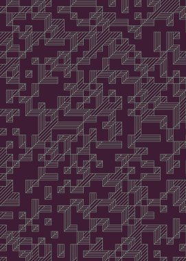 Edward Zajec 'in 1971' deki Il Cubo 'sunun uygulanması. Esasen 8 taştan oluşan bir Truchet fayans seti ve yerleştirme sanatı illüstrasyonu için kurallar