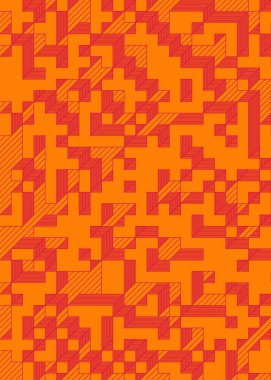 Edward Zajec 'in 1971' deki Il Cubo 'sunun uygulanması. Esasen 8 taştan oluşan bir Truchet fayans seti ve yerleştirme sanatı illüstrasyonu için kurallar