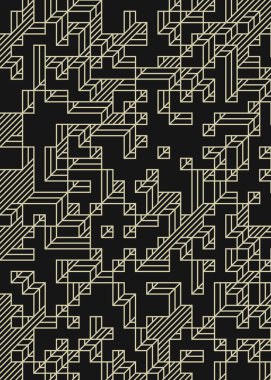 Edward Zajec 'in 1971' deki Il Cubo 'sunun uygulanması. Esasen 8 taştan oluşan bir Truchet fayans seti ve yerleştirme sanatı illüstrasyonu için kurallar