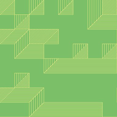 Edward Zajec 'in 1971' deki Il Cubo 'sunun uygulanması. Esasen 8 taştan oluşan bir Truchet fayans seti ve yerleştirme sanatı illüstrasyonu için kurallar