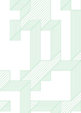 Edward Zajec 'in 1971' deki Il Cubo 'sunun uygulanması. Esasen 8 taştan oluşan bir Truchet fayans seti ve yerleştirme sanatı illüstrasyonu için kurallar