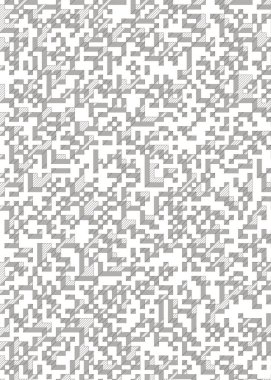 Edward Zajec 'in 1971' deki Il Cubo 'sunun uygulanması. Esasen 8 taştan oluşan bir Truchet fayans seti ve yerleştirme sanatı illüstrasyonu için kurallar