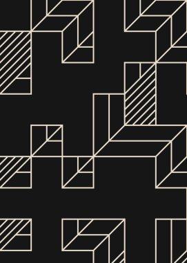 Edward Zajec 'in 1971' deki Il Cubo 'sunun uygulanması. Esasen 8 taştan oluşan bir Truchet fayans seti ve yerleştirme sanatı illüstrasyonu için kurallar