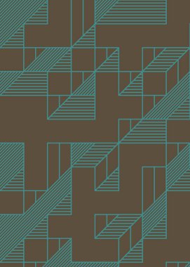 Edward Zajec 'in 1971' deki Il Cubo 'sunun uygulanması. Esasen 8 taştan oluşan bir Truchet fayans seti ve yerleştirme sanatı illüstrasyonu için kurallar