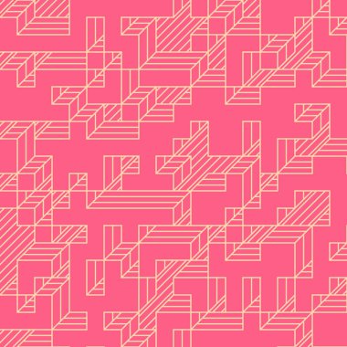 Edward Zajec 'in 1971' deki Il Cubo 'sunun uygulanması. Esasen 8 taştan oluşan bir Truchet fayans seti ve yerleştirme sanatı illüstrasyonu için kurallar