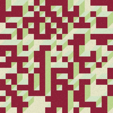 Edward Zajec 'in 1971' deki Il Cubo 'sunun uygulanması. Esasen 8 taştan oluşan bir Truchet fayans seti ve yerleştirme sanatı illüstrasyonu için kurallar