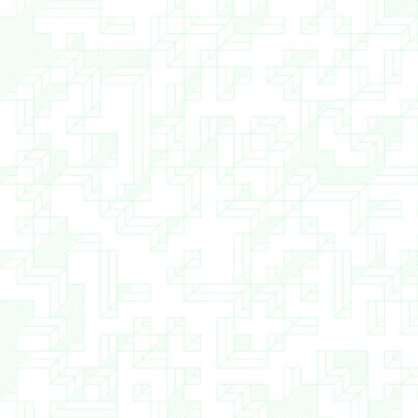 Edward Zajec 'in 1971' deki Il Cubo 'sunun uygulanması. Esasen 8 taştan oluşan bir Truchet fayans seti ve yerleştirme sanatı illüstrasyonu için kurallar