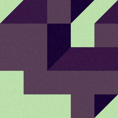 Edward Zajec 'in 1971' deki Il Cubo 'sunun uygulanması. Esasen 8 taştan oluşan bir Truchet fayans seti ve yerleştirme sanatı illüstrasyonu için kurallar