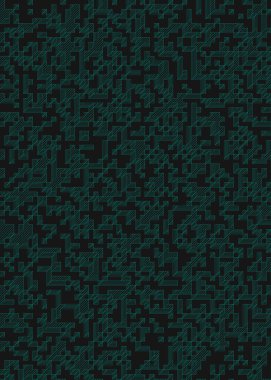 Edward Zajec 'in 1971' deki Il Cubo 'sunun uygulanması. Esasen 8 taştan oluşan bir Truchet fayans seti ve yerleştirme sanatı illüstrasyonu için kurallar