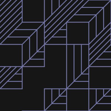 Edward Zajec 'in 1971' deki Il Cubo 'sunun uygulanması. Esasen 8 taştan oluşan bir Truchet fayans seti ve yerleştirme sanatı illüstrasyonu için kurallar