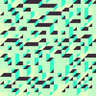 Edward Zajec 'in 1971' deki Il Cubo 'sunun uygulanması. Esasen 8 taştan oluşan bir Truchet fayans seti ve yerleştirme sanatı illüstrasyonu için kurallar