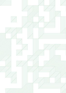 Edward Zajec 'in 1971' deki Il Cubo 'sunun uygulanması. Esasen 8 taştan oluşan bir Truchet fayans seti ve yerleştirme sanatı illüstrasyonu için kurallar