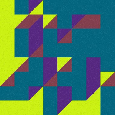 Edward Zajec 'in 1971' deki Il Cubo 'sunun uygulanması. Esasen 8 taştan oluşan bir Truchet fayans seti ve yerleştirme sanatı illüstrasyonu için kurallar