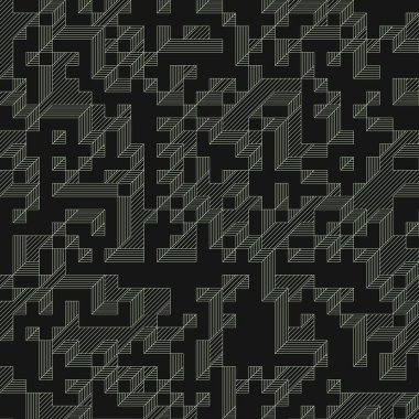 Edward Zajec 'in 1971' deki Il Cubo 'sunun uygulanması. Esasen 8 taştan oluşan bir Truchet fayans seti ve yerleştirme sanatı illüstrasyonu için kurallar