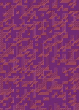 Edward Zajec 'in 1971' deki Il Cubo 'sunun uygulanması. Esasen 8 taştan oluşan bir Truchet fayans seti ve yerleştirme sanatı illüstrasyonu için kurallar