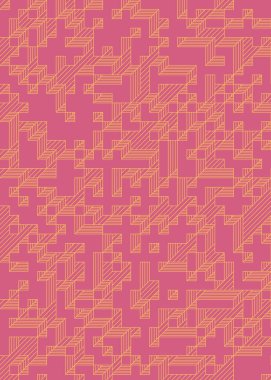 Edward Zajec 'in 1971' deki Il Cubo 'sunun uygulanması. Esasen 8 taştan oluşan bir Truchet fayans seti ve yerleştirme sanatı illüstrasyonu için kurallar