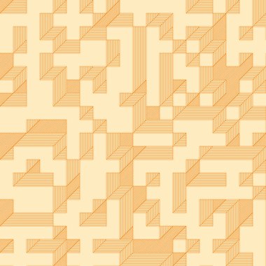 Edward Zajec 'in 1971' deki Il Cubo 'sunun uygulanması. Esasen 8 taştan oluşan bir Truchet fayans seti ve yerleştirme sanatı illüstrasyonu için kurallar