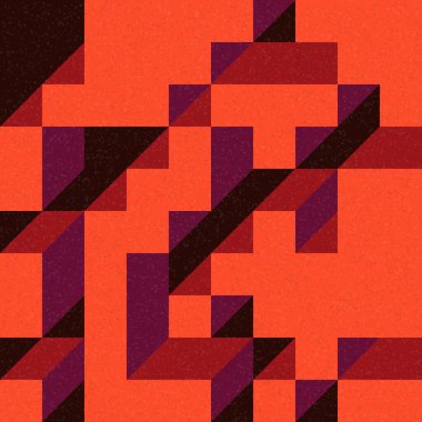 Edward Zajec 'in 1971' deki Il Cubo 'sunun uygulanması. Esasen 8 taştan oluşan bir Truchet fayans seti ve yerleştirme sanatı illüstrasyonu için kurallar