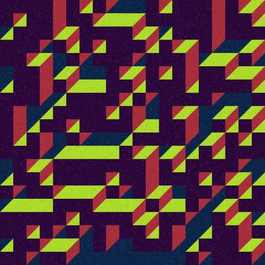 Edward Zajec 'in 1971' deki Il Cubo 'sunun uygulanması. Esasen 8 taştan oluşan bir Truchet fayans seti ve yerleştirme sanatı illüstrasyonu için kurallar