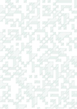 Edward Zajec 'in 1971' deki Il Cubo 'sunun uygulanması. Esasen 8 taştan oluşan bir Truchet fayans seti ve yerleştirme sanatı illüstrasyonu için kurallar