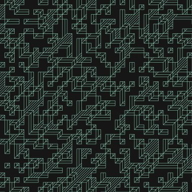 Edward Zajec 'in 1971' deki Il Cubo 'sunun uygulanması. Esasen 8 taştan oluşan bir Truchet fayans seti ve yerleştirme sanatı illüstrasyonu için kurallar