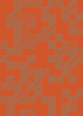 Edward Zajec 'in 1971' deki Il Cubo 'sunun uygulanması. Esasen 8 taştan oluşan bir Truchet fayans seti ve yerleştirme sanatı illüstrasyonu için kurallar