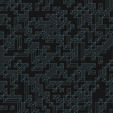 Edward Zajec 'in 1971' deki Il Cubo 'sunun uygulanması. Esasen 8 taştan oluşan bir Truchet fayans seti ve yerleştirme sanatı illüstrasyonu için kurallar