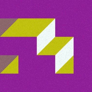 Edward Zajec 'in 1971' deki Il Cubo 'sunun uygulanması. Esasen 8 taştan oluşan bir Truchet fayans seti ve yerleştirme sanatı illüstrasyonu için kurallar