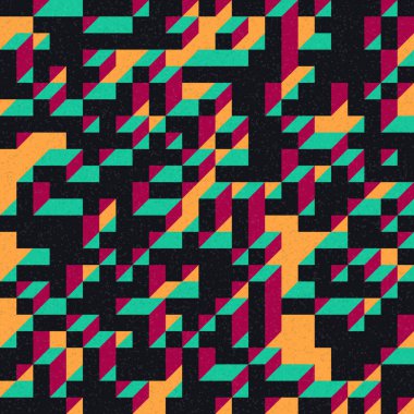 Edward Zajec 'in 1971' deki Il Cubo 'sunun uygulanması. Esasen 8 taştan oluşan bir Truchet fayans seti ve yerleştirme sanatı illüstrasyonu için kurallar