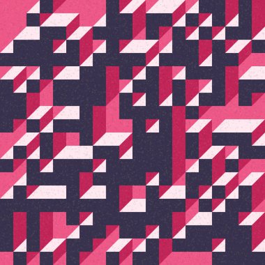 Edward Zajec 'in 1971' deki Il Cubo 'sunun uygulanması. Esasen 8 taştan oluşan bir Truchet fayans seti ve yerleştirme sanatı illüstrasyonu için kurallar