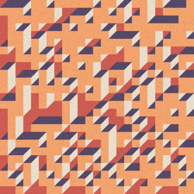 Edward Zajec 'in 1971' deki Il Cubo 'sunun uygulanması. Esasen 8 taştan oluşan bir Truchet fayans seti ve yerleştirme sanatı illüstrasyonu için kurallar