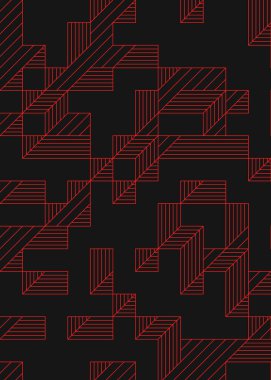 Edward Zajec 'in 1971' deki Il Cubo 'sunun uygulanması. Esasen 8 taştan oluşan bir Truchet fayans seti ve yerleştirme sanatı illüstrasyonu için kurallar