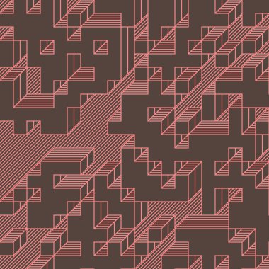 Edward Zajec 'in 1971' deki Il Cubo 'sunun uygulanması. Esasen 8 taştan oluşan bir Truchet fayans seti ve yerleştirme sanatı illüstrasyonu için kurallar