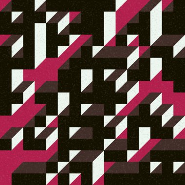 Edward Zajec 'in 1971' deki Il Cubo 'sunun uygulanması. Esasen 8 taştan oluşan bir Truchet fayans seti ve yerleştirme sanatı illüstrasyonu için kurallar