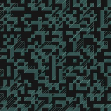 Edward Zajec 'in 1971' deki Il Cubo 'sunun uygulanması. Esasen 8 taştan oluşan bir Truchet fayans seti ve yerleştirme sanatı illüstrasyonu için kurallar