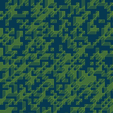 Edward Zajec 'in 1971' deki Il Cubo 'sunun uygulanması. Esasen 8 taştan oluşan bir Truchet fayans seti ve yerleştirme sanatı illüstrasyonu için kurallar